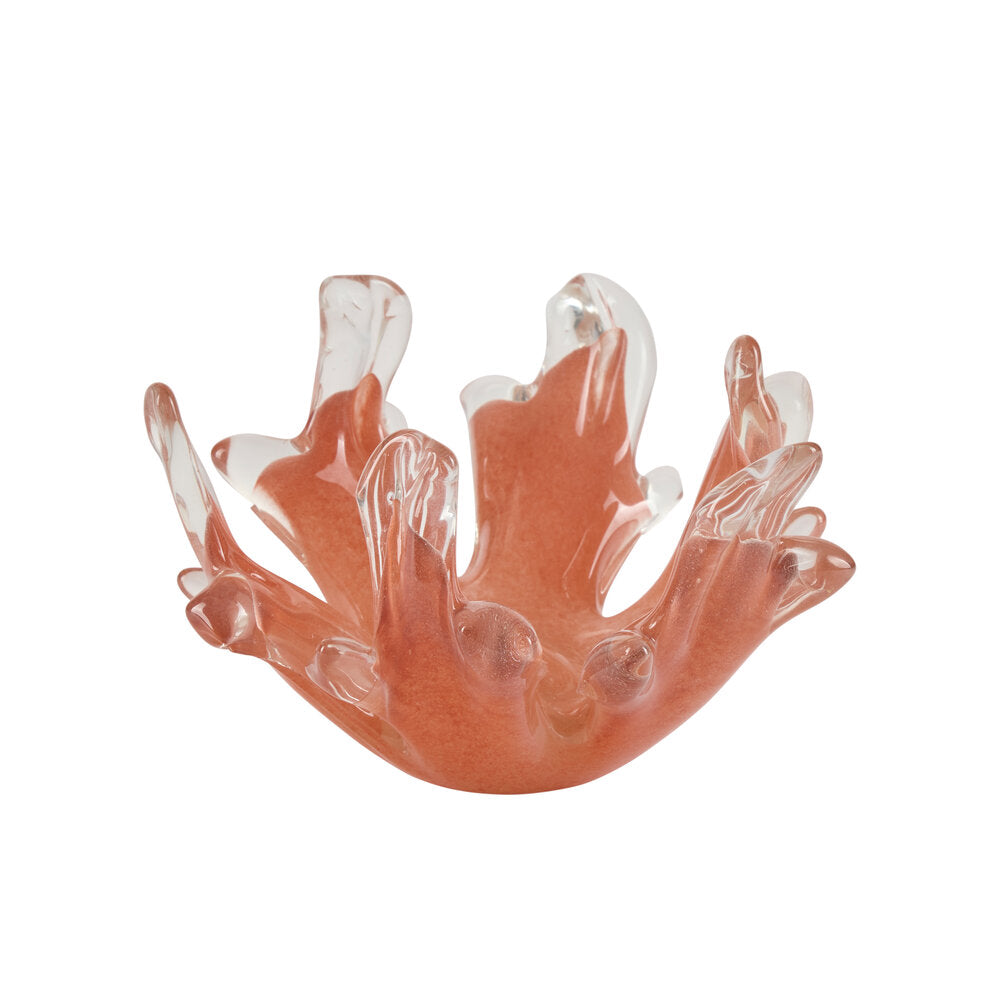 Glas koral, lys orange, 17,5x12 cm